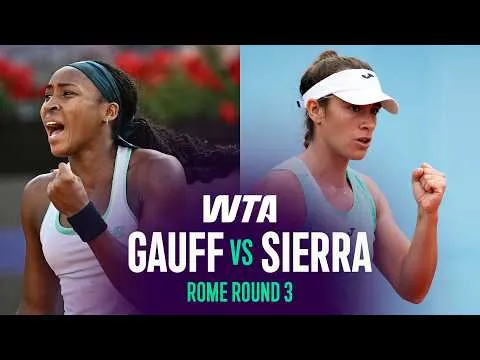 Cori Gauff bat Solana Sierra à Rome 2026 – 3e tour
