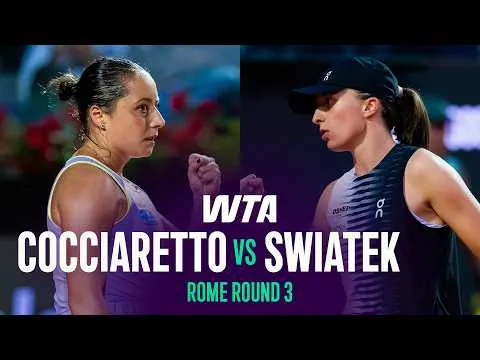 Iga Swiatek domine Elisabetta Cocciaretto à Rome 2026 – 3e tour