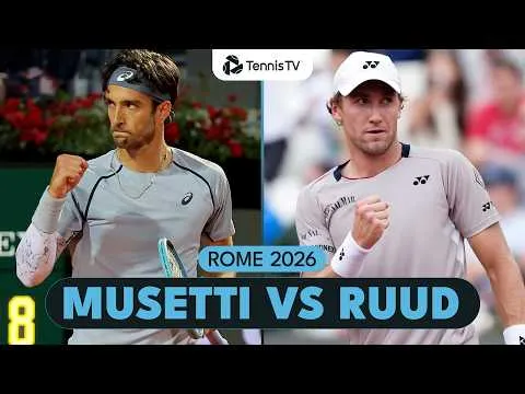 Casper Ruud bat Lorenzo Musetti au Rome 2026 – Huitième de finale