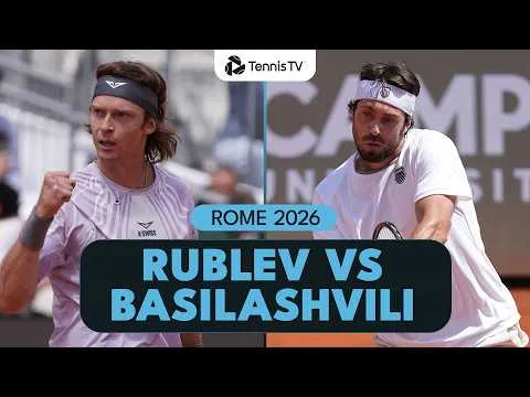 Andrey Rublev bat Nikoloz Basilashvili à Rome 2026 – Huitième de finale