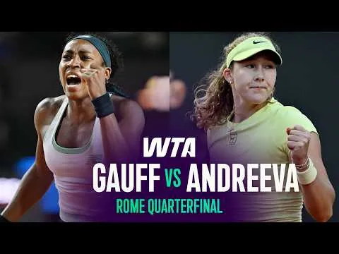 Cori Gauff bat Mirra Andreeva à Rome 2026 – Quart de finale