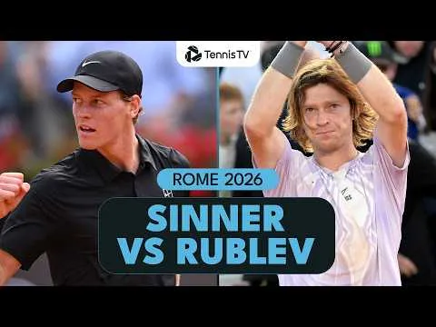 Jannik Sinner bat Andrey Rublev à Rome 2026 – Quart de finale