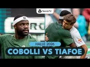 Франсис Тиафо побеждава Флавио Коболи на Хале Оупън 2026 – Първи кръг