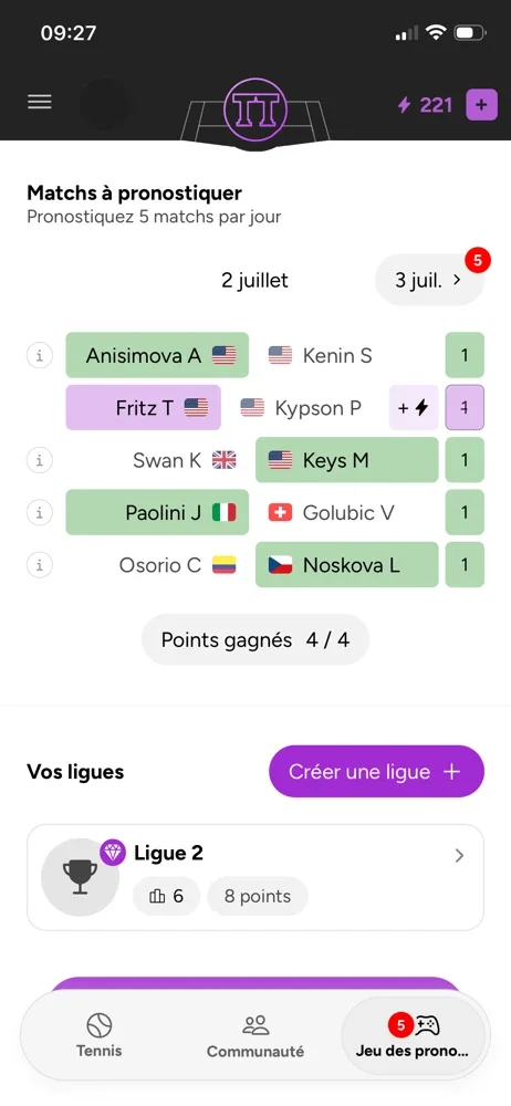 Jeu des pronostiques.