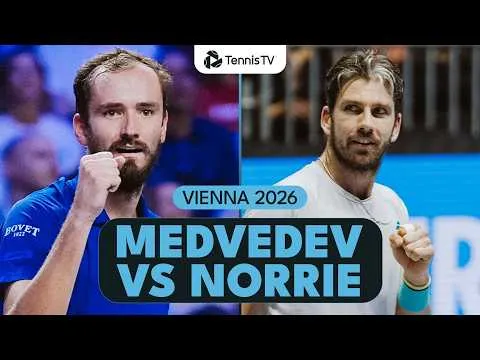 Image accompanying Video : Daniil Medvedev defeats Cameron Norrie at Vienna 2026 – Round 2, from TennisTemple