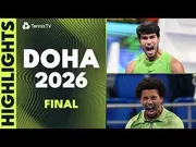 Alcaraz voittaa Filsin Dohassa 2026 – Loppuottelu