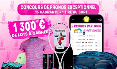 Pronostics TT - 1300 € de lots à gagner pendant Miami !