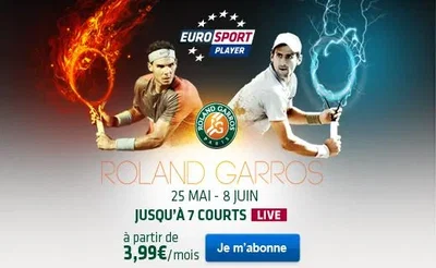 Roland Garros en Live vidéo et jusqu’à 7 courts avec Eurosport Player !